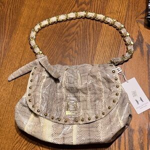 Halston Heritage Snakeskin Patterned Shoulder Bag
